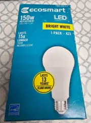 ECOSMART LED DIMMABLE A23 BULB 22W BRIGHT WHITE 2550LUMENS
