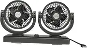 Car Fan 5V USB Universal Electric Auto Fan Double Head Fan Cooling Fan for Indoor Outdoor Truck SUV Home Office RV