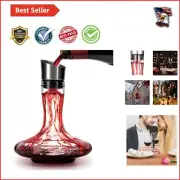 Elegant Red Wine Decanter with Built-in Aerator Pourer - Handcrafted Crystal ...