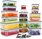 36 PCS Food Storage Containers Large, (18 Stackable Plastic Containers with 18 L