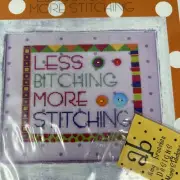 Amy Bruecken “Less Bitching More Stitching” Cross Stitch Chart & Buttons