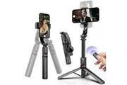 Smartphone Gimbal Stabilizer with Remote, Aluminum Extendable Selfie Stick Tripod, Compatible with iPhone and Android