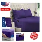 Premium Extra Deep Pocket California King Sheet Set - 100% Microfiber - Purple