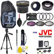 ULTIMATE PRO ACCESSORY FOR JVC GY-HM170UA 4KCAM LENSES-LIGHT-CASE-TRIPOD-MONOPOD