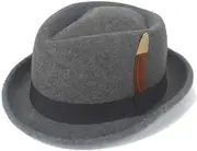 [MNBY] Felt Fedora Hat Fedora Hat Winter Spring Felt Wool Punk Belt Feather Hat Panama Hat