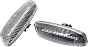 Turn Signal Lights for Peugeot 207 308 3008 5008 RCZ for Citroen C3 C4 C5 DS3 DS4 Car LED Dynamic Turn Signal Blinker Side Marker Fender Light Turn Signal Lights(Dynamic Crystal)