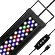 Zingbabu USB Aquarium Light,10W Full Spectrum Fish Tank Lights with Timer, Adjustable Extendable Bracket for 12-20 Inch Aquarium