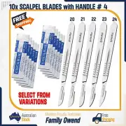 10x Sterile Carbon Scalpel Blades# 20-21-22-23-24 Suitable for Scalpel Handle# 4