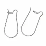 50 pcs. 304 Stainless Steel Kidney Earwire Earring Hooks – 20mm x 9mm – 21 Gauge