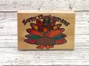 2.75" Wooden Mounted Rubber Stamp -Thanksgiving Wastewater Enterprises 1998