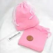 10 Small 3 1/2" Soft Velvet Cloth Pastel Pink Jewelry Drawstring Gift Bag Pouch