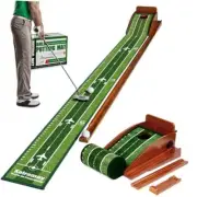 Putting Indoor Golf Putting Mat – Easy to Assemble with Automatic Ball Green