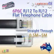 0.5-5M RJ12 6P6C Black Straight Through Telephone Cable for NBN ADSL VOIP Modems