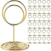 30Pcs Table Number Holders, BetterJonny 5cm Place Card Holders Gold Table Picture Holder Wire Photo Holder Clips Table Number Stands for Wedding Party Favors Gathering Restaurant