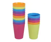 15Pcs Colorful Plastic Cups Home Beverage Drinking Cup Reusable Holiday Party Tableware And Party Supplies 101-200Ml Mixed Color