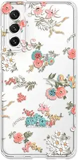 CrazyLemon for Samsung Galaxy A51 4G Case Clear Silicone Cute Aesthetic Floral Flowers Design for Women Girls Transparent Ultra Thin Slim Soft TPU Shockproof Protective Case Cover - Pink White Daisy