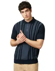 [Ben Sherman] Birdseye Stripe Polo in Dark Navy