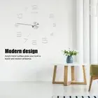 (Silver) Oversized Creative Wall Clock Diy Wall Clock Mirror Wall Clock Mirro HG