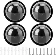 4pcs Dome Simulation Camera CCTV Dummy Fake Security Camera with Flashing Led Light in White Color Constructed from High Quality and Durable Materials with Compact (Black)