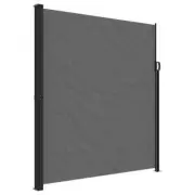 Retractable Side Awning Outdoor Patio Wall Privacy Screen Dark Grey 220x300cm