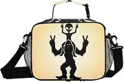 Yeah Alien Sasquatch Insulated Lunch Box for Women Men - Ideal for Work, Picnics - Includes Adjustable Shoulder Strap