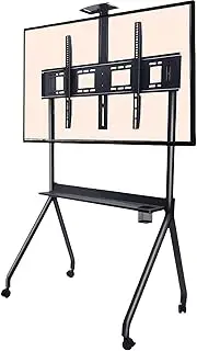 Mobile Smart Board & for 55-120" Screens | 360° Swivel & Lock Wheels | Adjustable Height | Office, Classroom, Home Use | Heavy-Duty Universal Mobile Rack