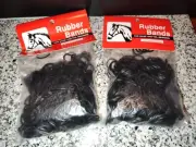 2 Weaver Leather Braiding Rubber Band Bags *Braiding Tails & Manes. Black Color