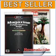 100 Resealable Magazine Bags with 100 Black Backer Boards - Archival Quality