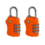 2x Tosca TSA Approved Luggage Bag Security Combination Safety Lock - Orange