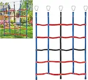 MONT PLEASANT Climbing Cargo Net for Kids Ninja Net Climbing Swingset Polyester Rope Ladder for Jungle Gyms Playground Ribbon Net Obstacle Course Training Climbing Net for Outdoor Treehouse