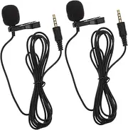 HAMPPLIES 2pcs Microphone Singing Lapel Clip Mics for Laptop Portable Mic Mini Mic Interview Collar Amplifier Microphone Mini Hand Microphone Black