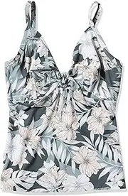 [Seafolly] Women's F Cup Tankini Top Swimsuit with Tie Front, Copacabana