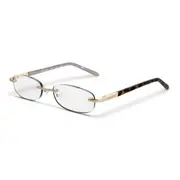 Cross Georgina Reader Women Eye Glasses Rimless Reading Eyewear +1:00 Brown/BLK