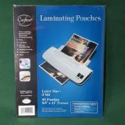 Crofton Laminating Pouches 3 mil letter size 8.5" x 11" 40 pack New Sealed Pack