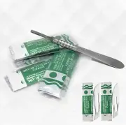 50 STERILE SURGICAL BLADES #20 #24 WITH FREE SCALPEL KNIFE HANDLE #4