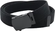 [BC Belts] Canvas Web Belt Military Style with Black Buckle and Tip 56" Long Many Colors