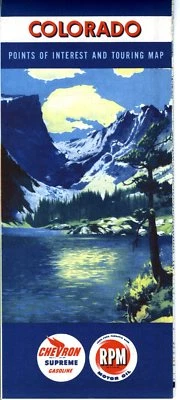 1951 Chevron Road Map: Colorado NOS