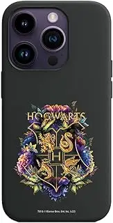 Personalaizer Black Flexible Case Compatible for iPhone 15 Pro with Hogwarts in Colour