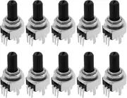10PCS Logarithmic 9Mm Potentiometer 10K Ohm 6Mm Knurled Shaft 25Mm Shaft Length