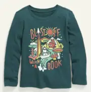 Old Navy Toddler Size 3T ~ Long Sleeve T-Shirt Tee ~ Blast off with a Book ..NWT