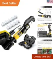 10 Tons Hydraulic Wire Battery Cable Lug Terminal Crimper Crimping Tool With ...