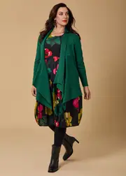 [TS] Taking Shape Natural Safina Floral Dress Size 16 in Print, Cotton - Plus Size Women's Dresses Print