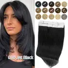 100% Tape In Real Human Remy Hair Extensions Skin Weft Thick Invisible FULL HEAD