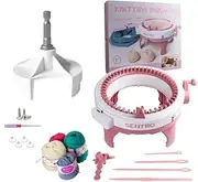 [Umootek] Knitting Machine, Sentro 48 Needles Smart Weaving Loom Round Spinning Knitting Machines with Row Counter, Knitting Board Rotating Double Loom, Weaving Loom Machine Kit for Adults Or Kids