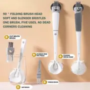 5 IN1 Detachable Long Handle Silicone Brush Water Cup Wall Breaker Folding Brush