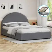 ALFORDSON Bed Frame Double Size Gas Lift Base With Storage Grey Fabric HOWELL
