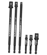 10“ Long Impact Socket Adapter Set for Drill 6-Piece, 10" and 3“, Impact Grade
