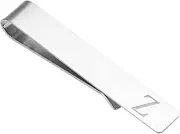 [uxcell] Initial Tie Clip for Men, Stainless Steel Letter Z Alphabet Necktie Bar Pinch Clips 26 Letters A-Z with Gift Box for Regular Ties Wedding Father's Day, Silver Tone