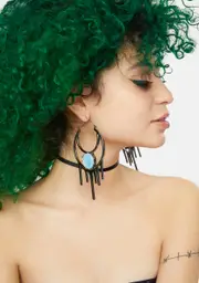 Mercury Moon Gemstone Hoops