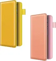[Aatacas] 2 Pcs Checkbook Covers - Quality Printed Leather Personal RFID Blocking Check Book Credit Card Holder Wallet for Men and Women, 2 Pcs #N, ONE SIZE, Modern